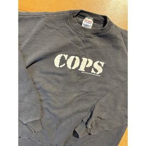 Vintage 1996 COPS TV Show Sweatshirt XL Hanes Black Crewneck 90s FOX Police